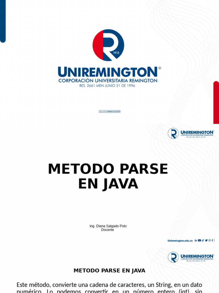 Método parse en Java: conversión de String | PDF