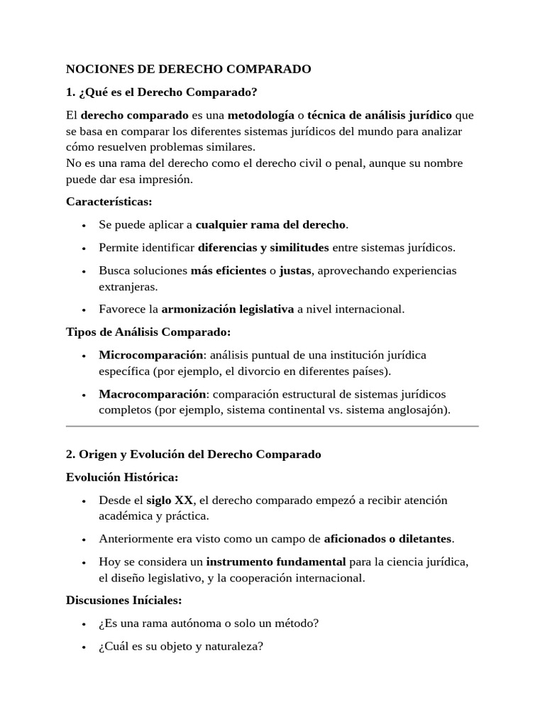 Nociones de Derecho Comparado Resumen Unidad 1 | PDF | Ley comparativa ...