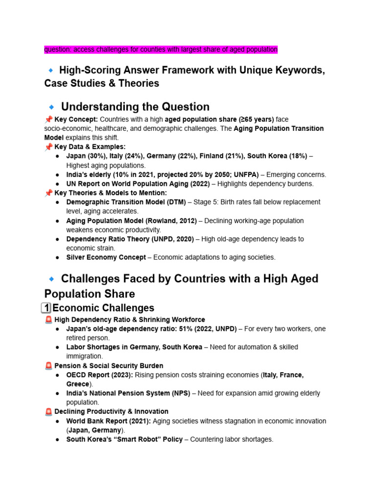 Aging Population Challenges Worldwide | PDF | Ageing | Elderly Care