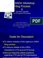 The ANDA Workshop Filing Process - May 2007