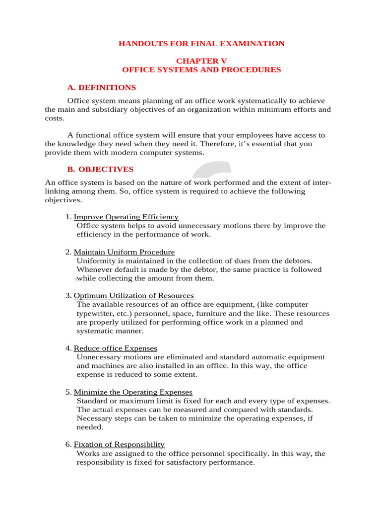 Office Systems and Procedures Overview | PDF | Databases | Automation