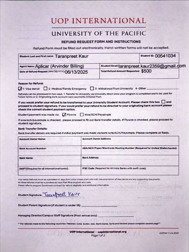 Refund Form | PDF