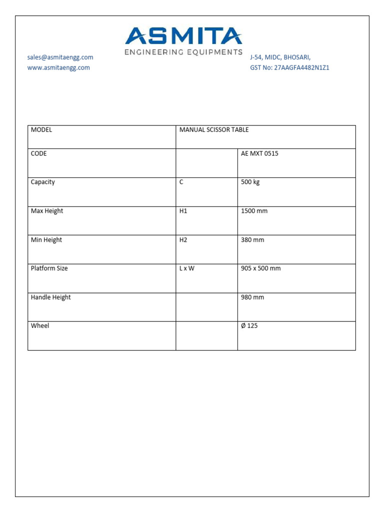 Lifting Table | PDF