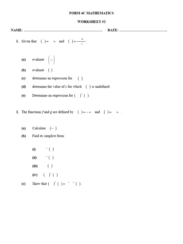 Worksheet 2 | PDF