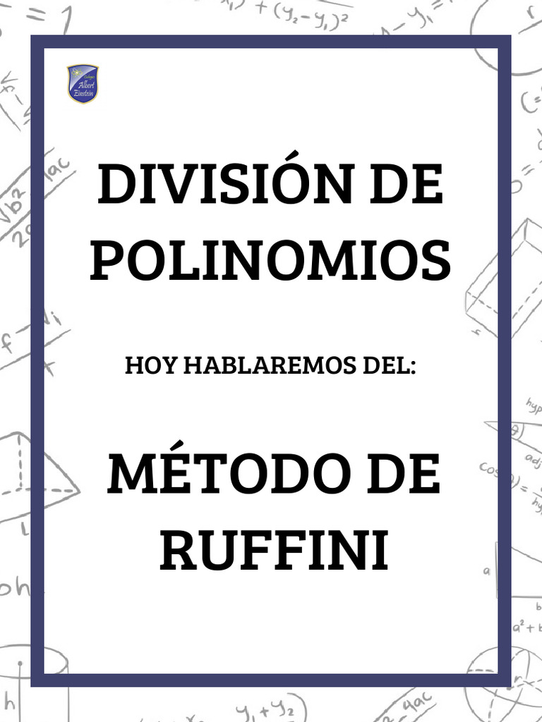 Método de Ruffini en Polinomios | PDF | División (Matemáticas) | Algoritmos