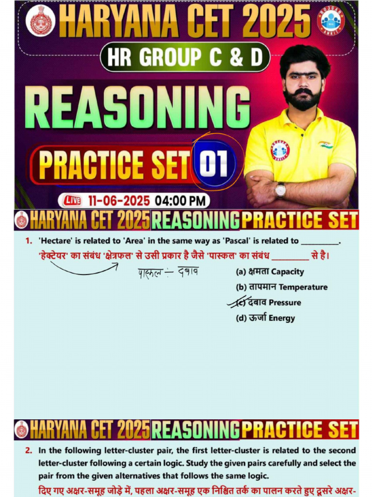 Reasoning Set 1 | PDF