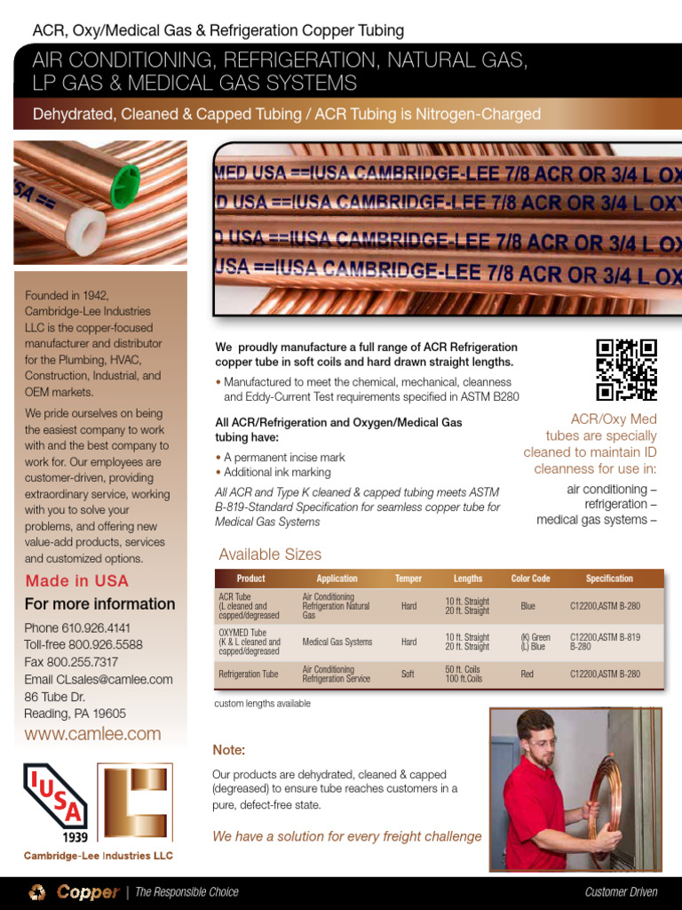 ACR Tubing for HVAC and Medical Gas | PDF | Pipe (Fluid Conveyance ...