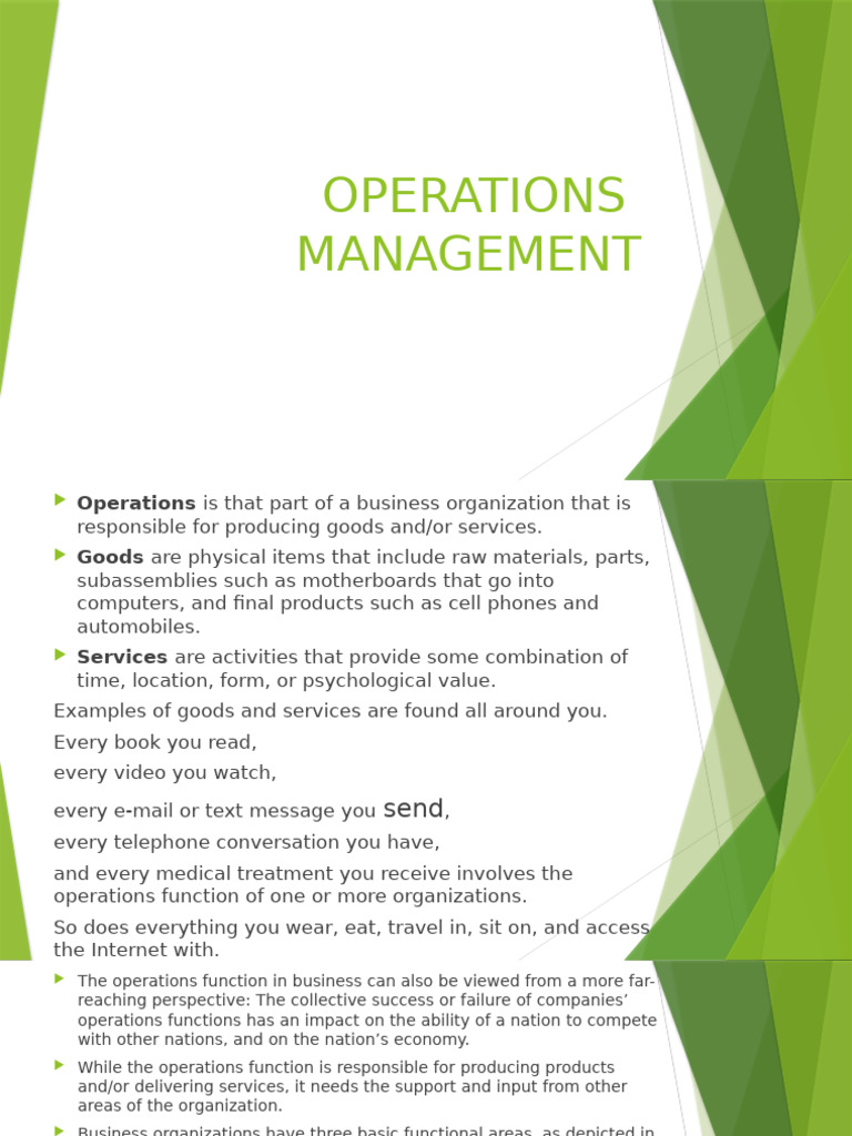 Understanding Operations Management | PDF | Supply Chain | Operations ...