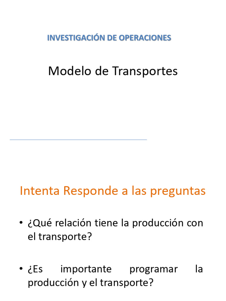 Métodos de Transporte en Producción | PDF