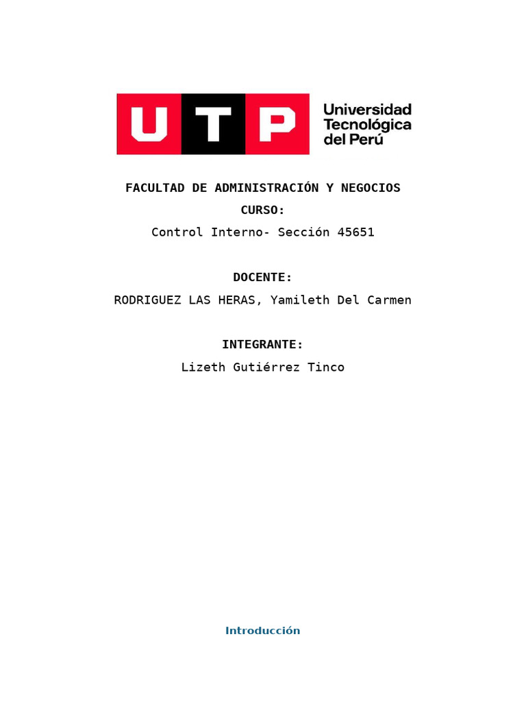 TA2 - Componentes Del Control Interno Del Modelo COSO ERM 2013 | PDF ...