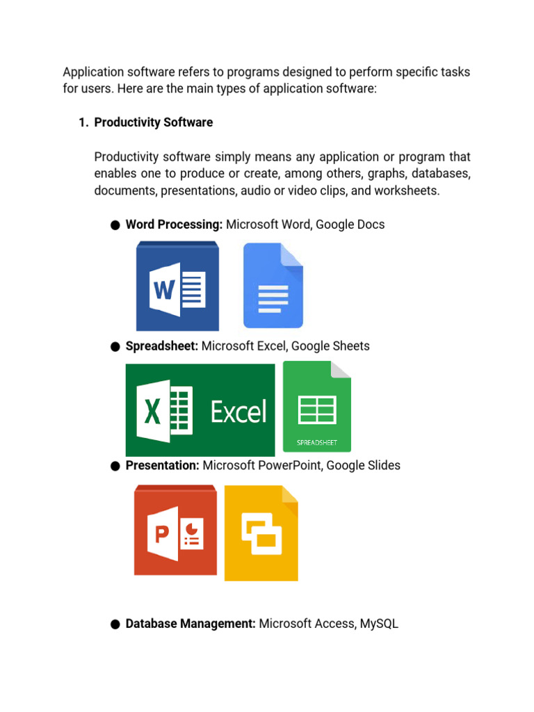 Types of Application Software | PDF | Microsoft Outlook | Computer Security