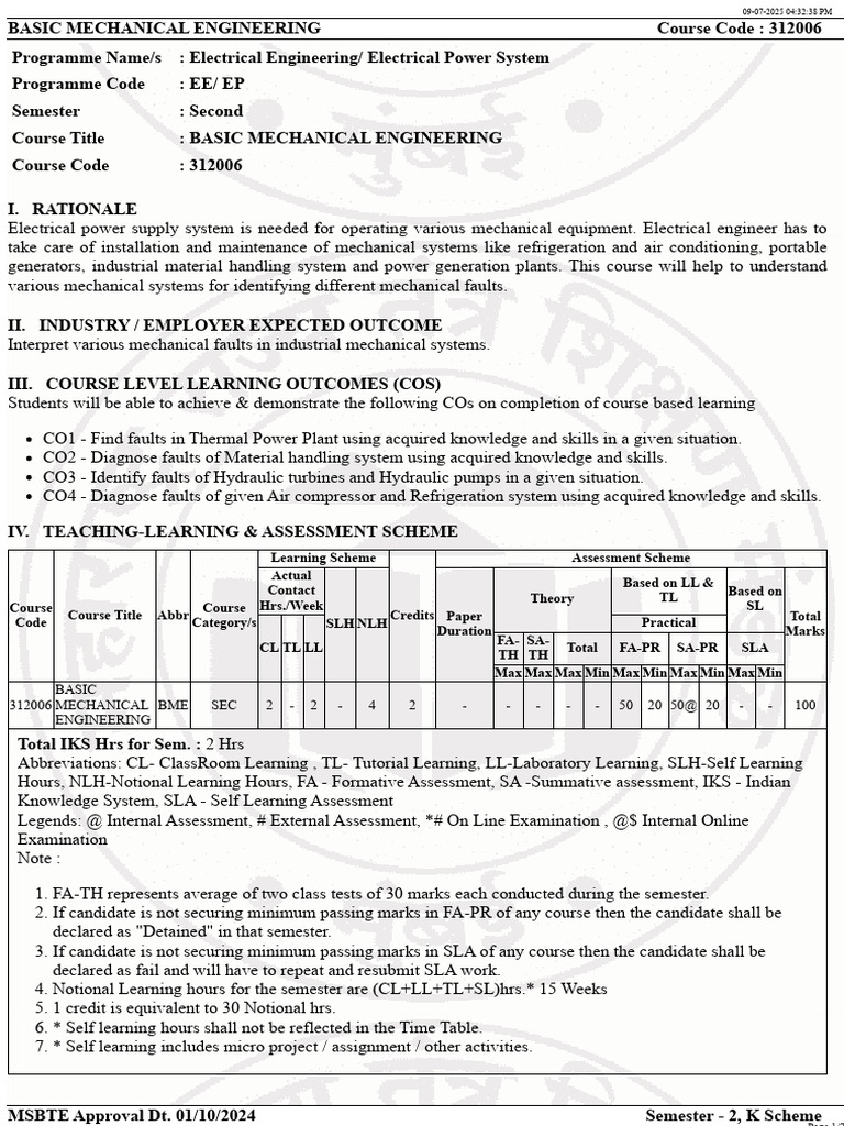 312006-Basic Mechanical Engineering | PDF | Pump | Belt (Mechanical)