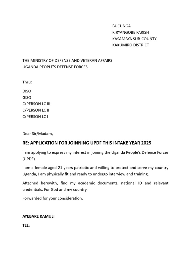 UPDF Application for 2025 Intake | PDF