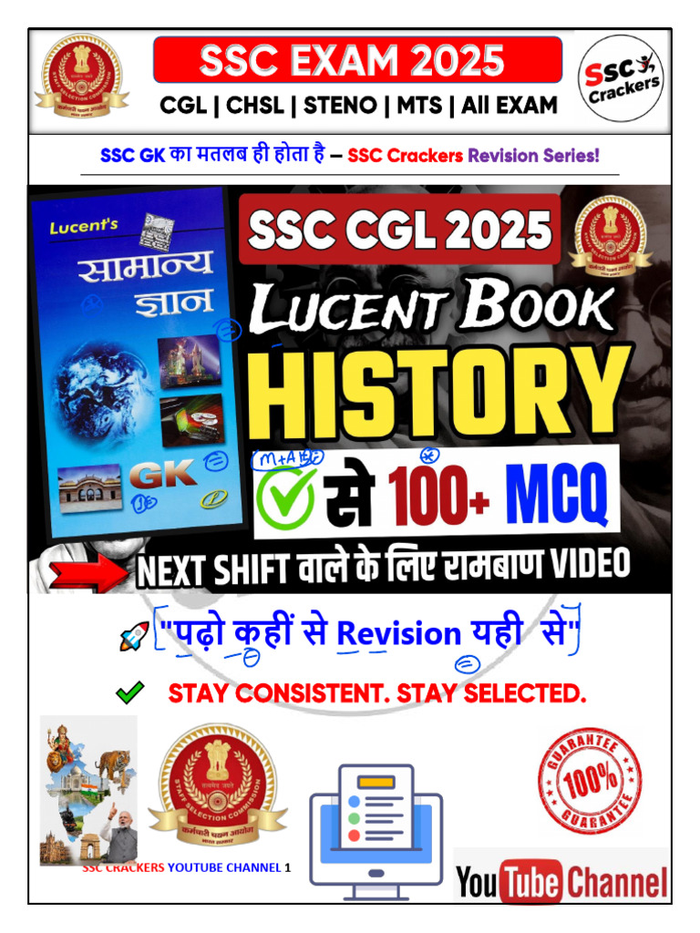 Lucent History MCQs for SSC Exams | PDF | Indian National Congress