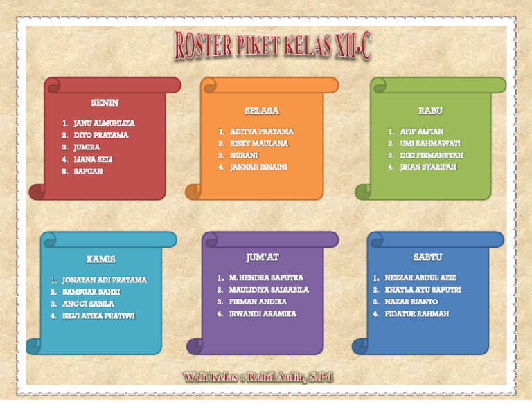 Roster Piket Kelas Xii-C | PDF