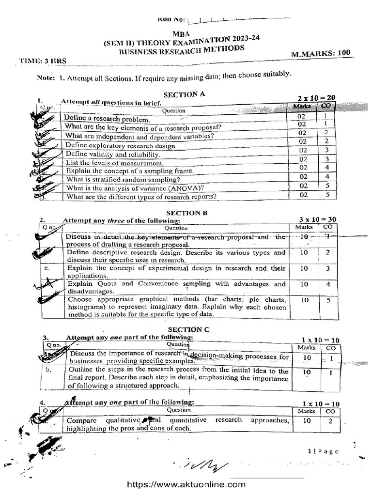 BRM 2nd Semester 2024 | PDF