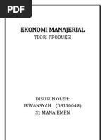 MAKALAH Ekonomi Manajerial Bab 6 Teori Produksi Dan Estimasi