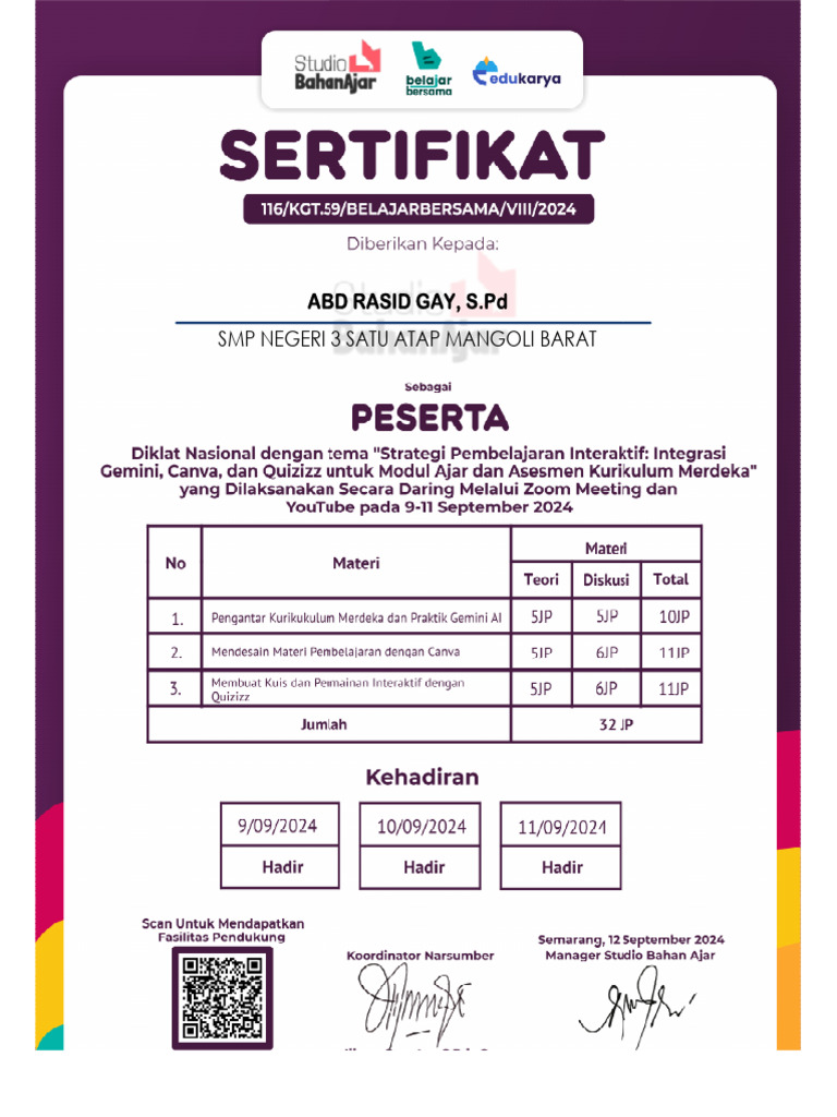 ABD RASID Sertifikat 2 | PDF