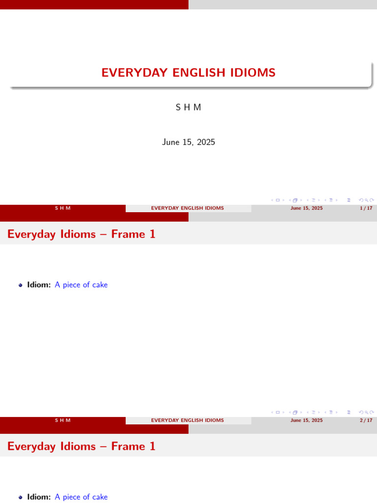 Everyday English Idioms Explained | PDF