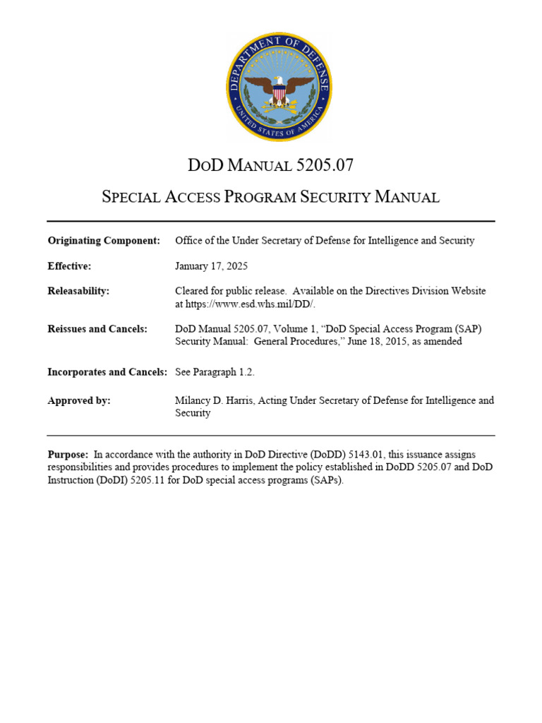 DOD Special Access Program Security Guide | PDF | United States ...