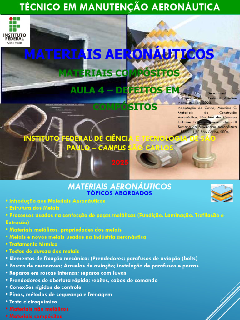 Defeitos em Materiais Compósitos Aeronáuticos | PDF | Material composto ...