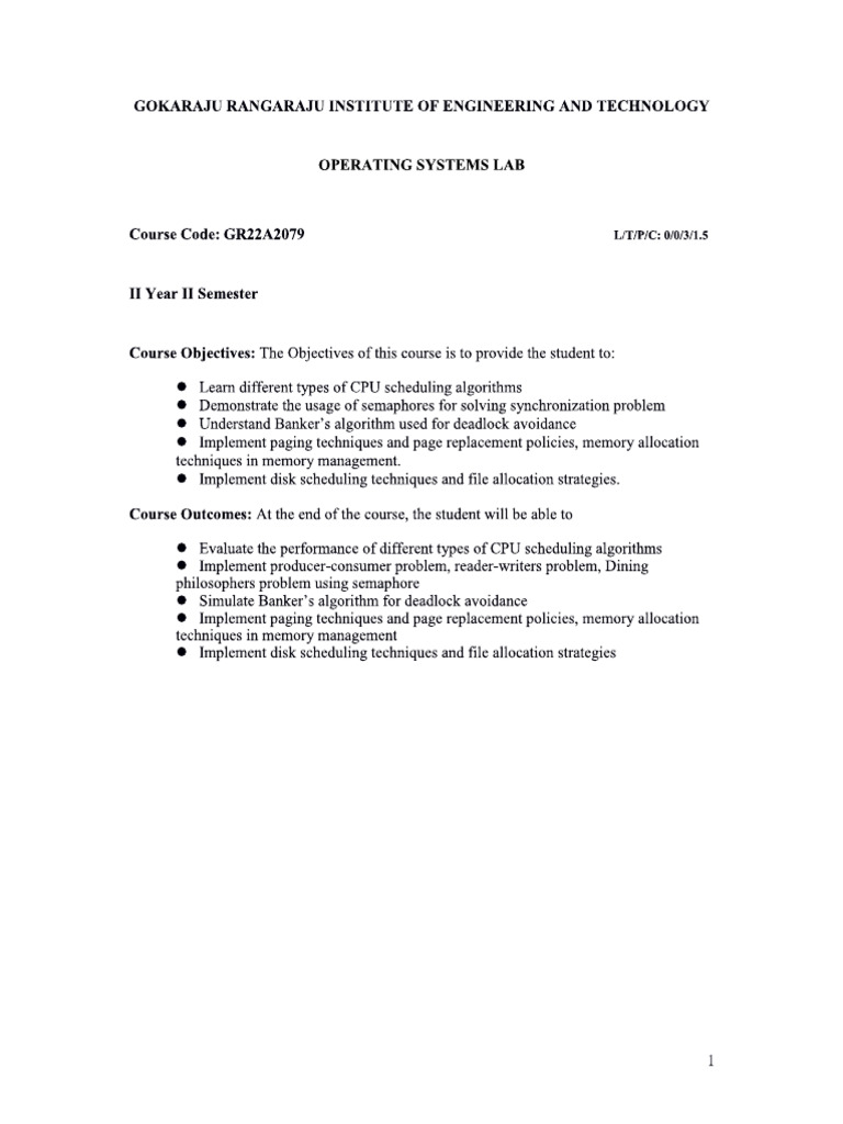 Os Lab Material | PDF