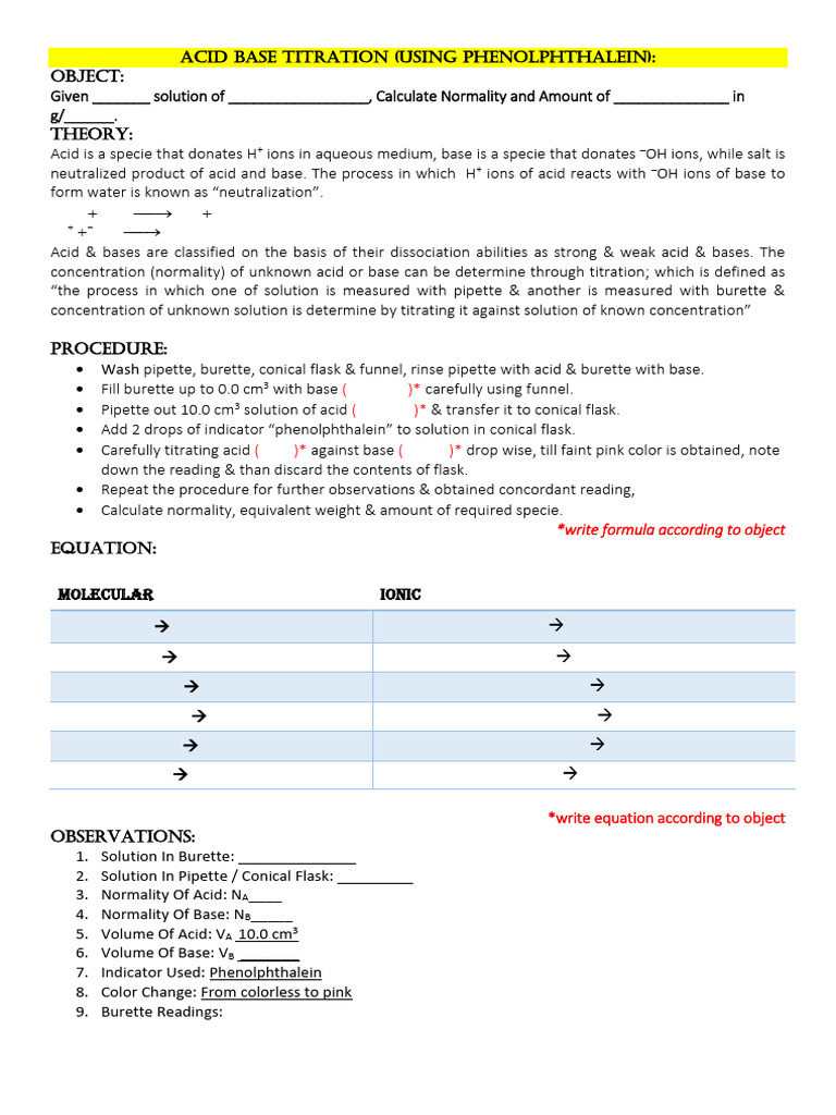 Acid-Base and Redox Titration Guide | PDF | Chemistry | Titration