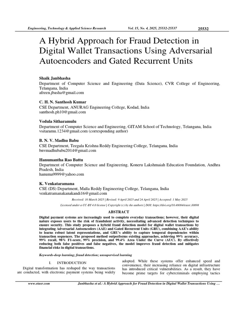Hybrid Fraud Detection in Digital Wallets | PDF | Machine Learning ...
