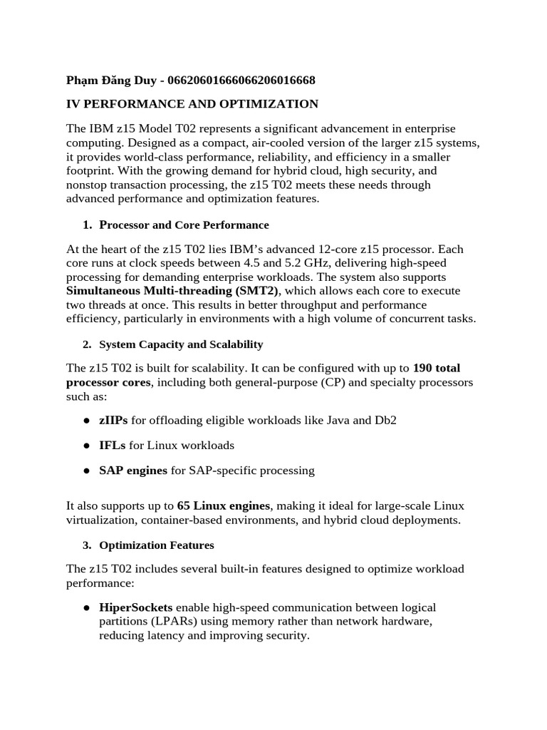 IBM z15 T02 Performance Optimization Guide | PDF | Computer Engineering ...