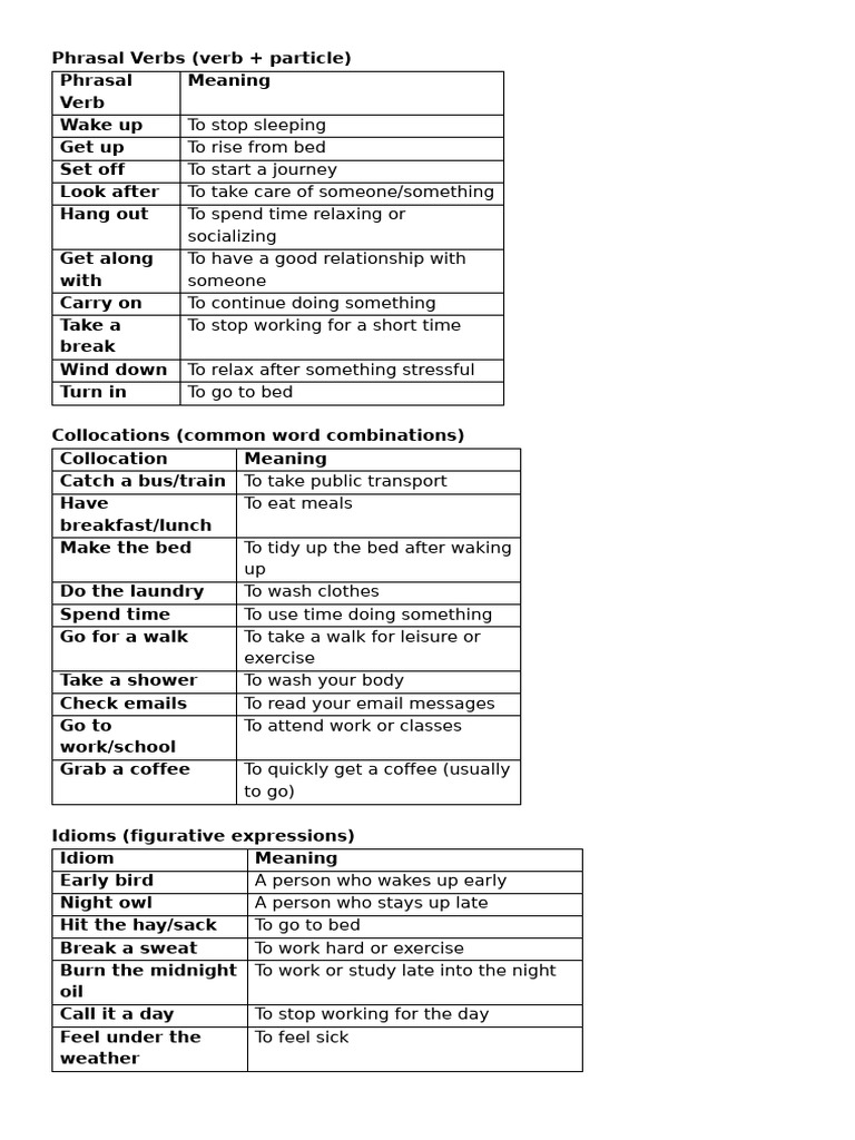 Essential Phrasal Verbs and Idioms Guide | PDF