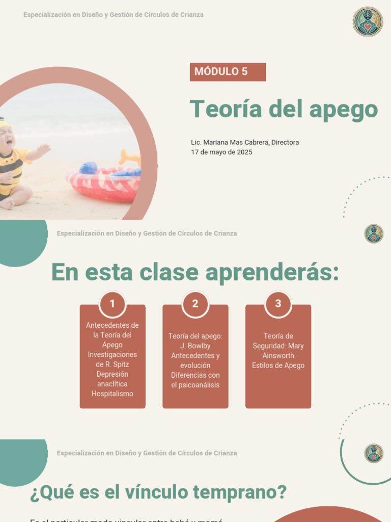 Teoría del Apego y Vínculo Temprano | PDF | Teoría de apego | Psicoanálisis