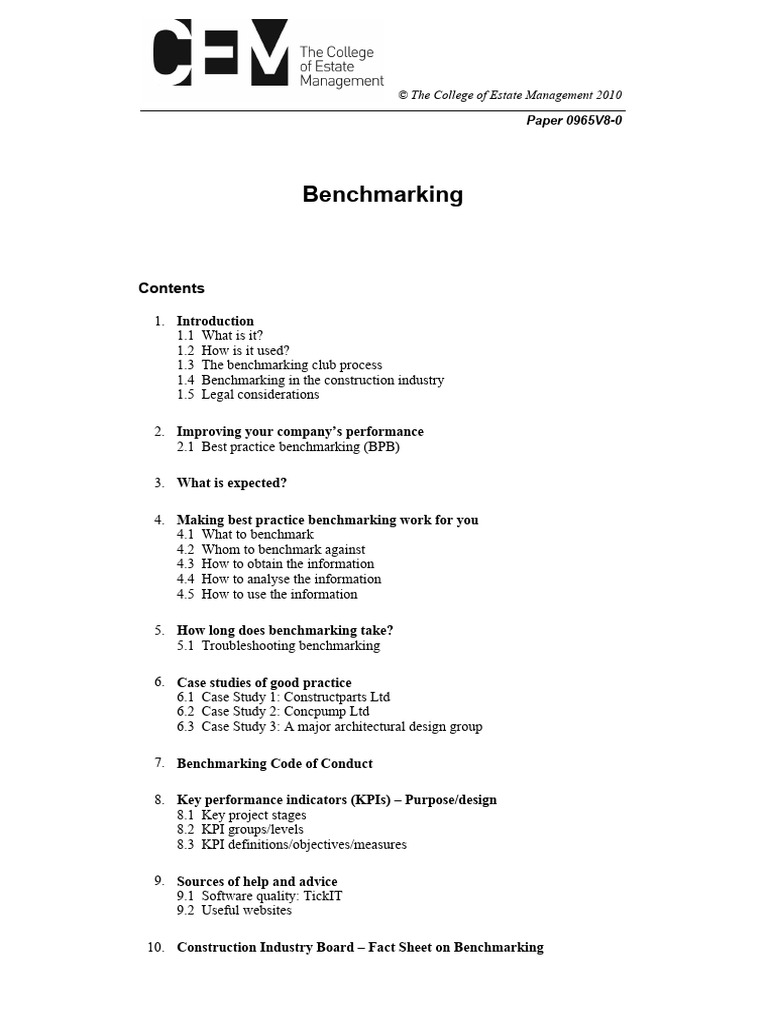Best Practice Benchmarking Guide | PDF | Benchmarking | Information