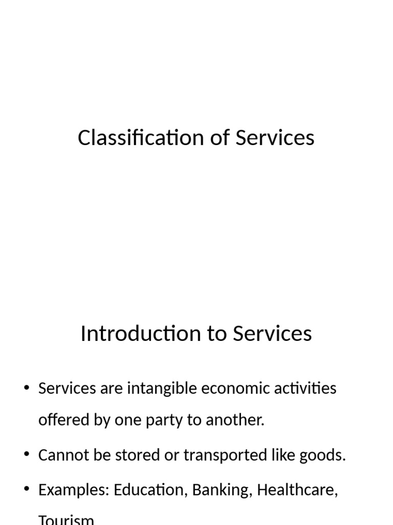 Classification of Services Explained | PDF