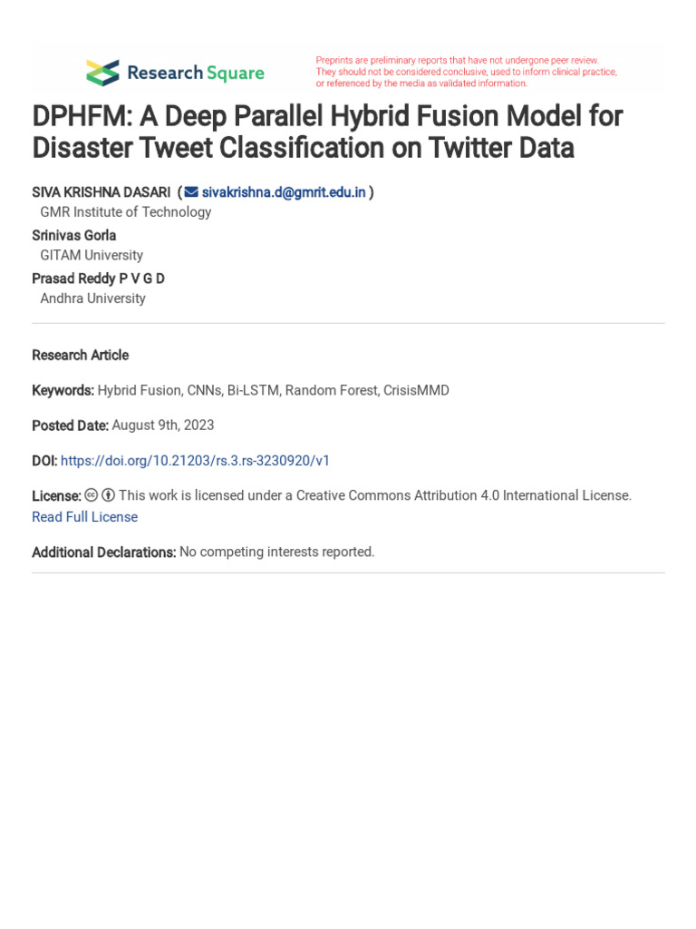 Deep Learning for Disaster Tweet Classification | PDF | Machine ...