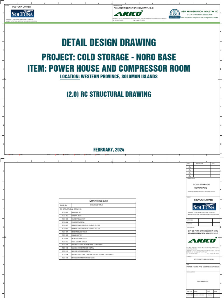 Noro Base Cold Storage Structural Drawings | PDF | Composite Material ...