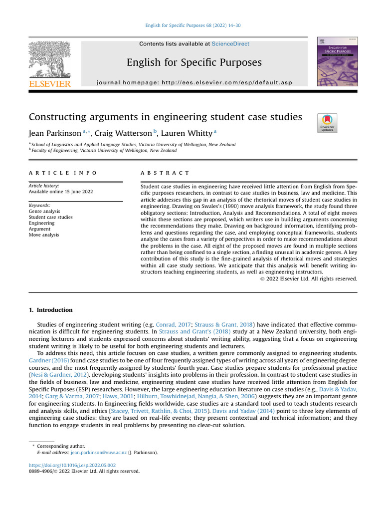 Rhetorical Moves in Engineering Case Studies | PDF | Rhetoric | Genre