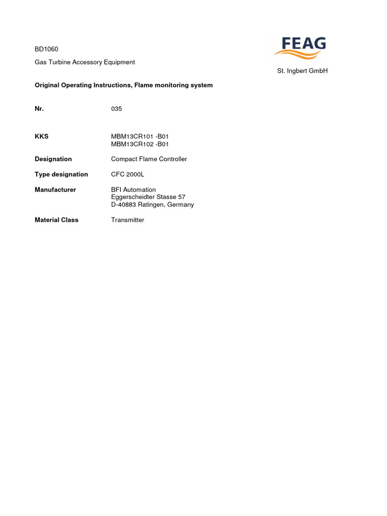 Compact Flame Controller CFC 2000L Manual | PDF | Reliability Engineering