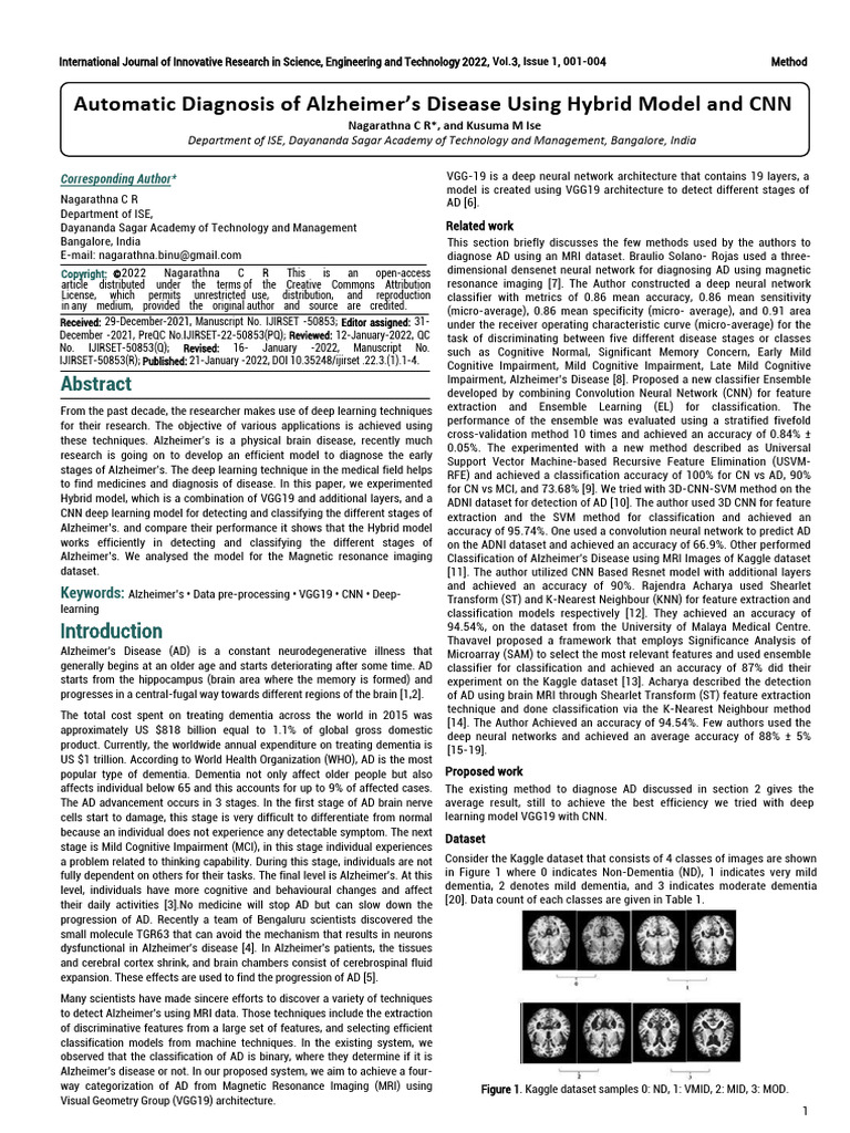 Hybrid CNN Model for Alzheimer's Diagnosis | PDF | Dementia | Deep Learning