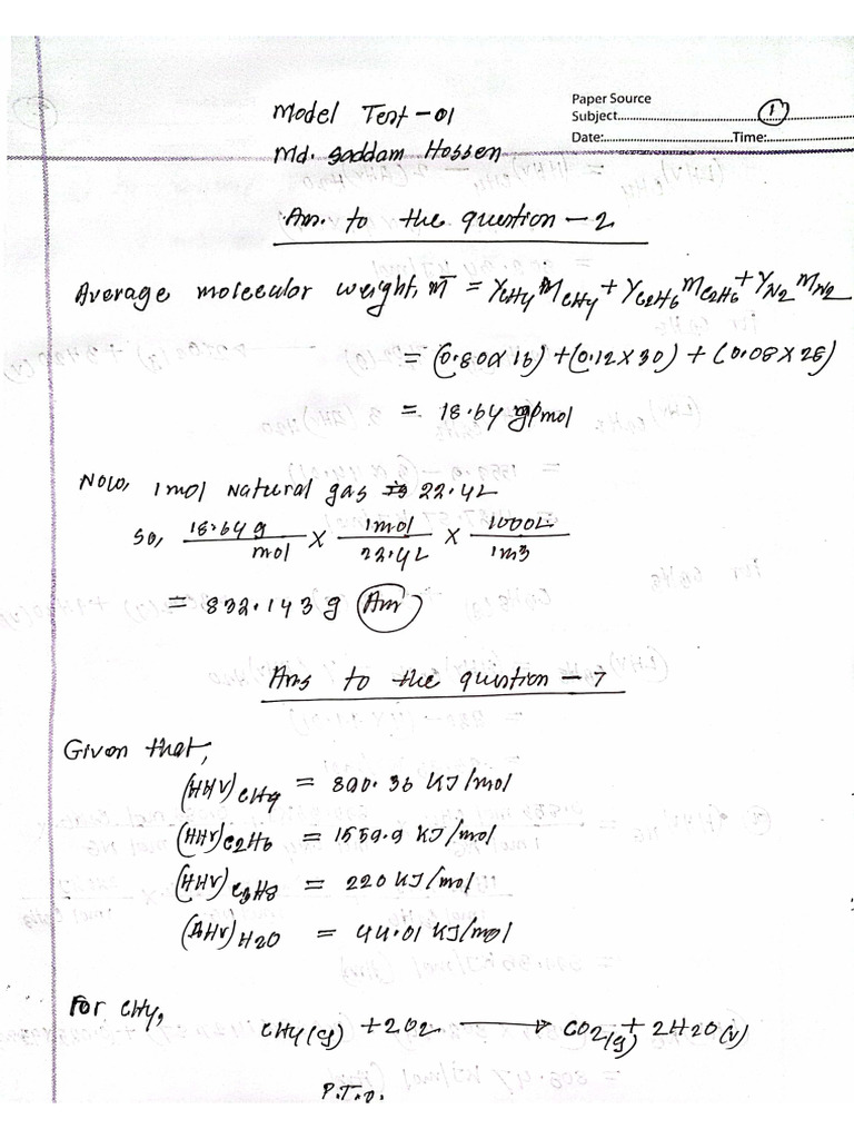 Answer Script of Model Test - 01 04.02.2024 | PDF