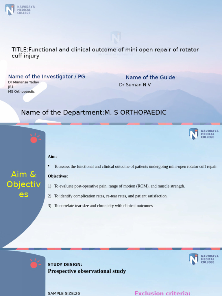 Mini-Open Repair Outcomes for Rotator Cuff | PDF | Shoulder | Joints