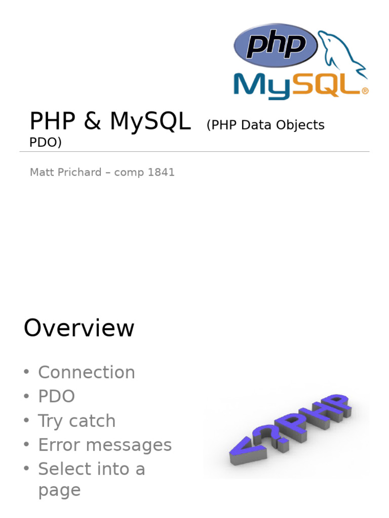 Week4 - PHP and Mysql2324 | PDF | Php | Software Engineering