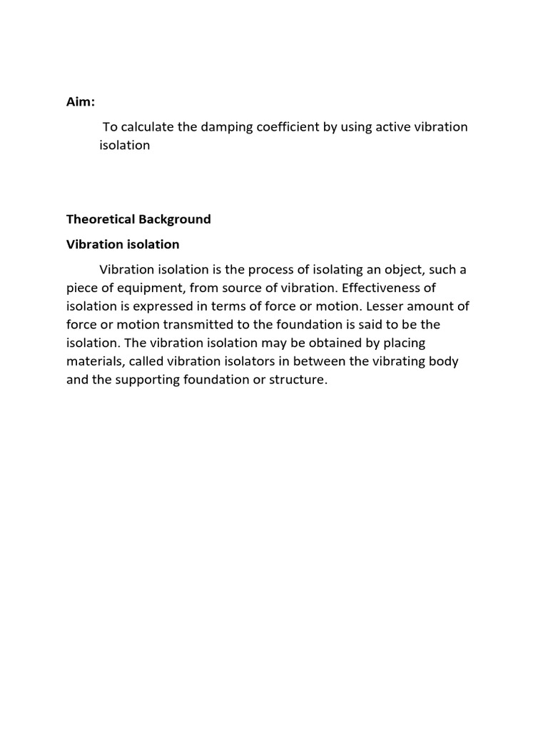 Active Vibration Isolation Analysis | PDF | Accelerometer | Mechanics
