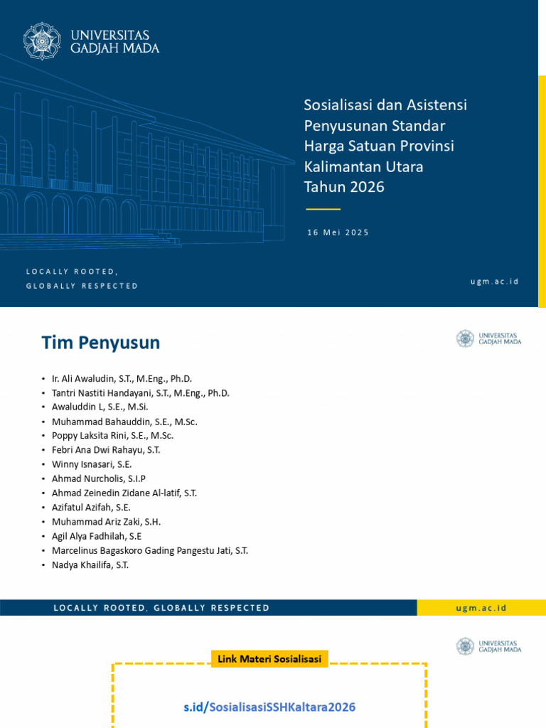 Sosialisasi Penyusunan SSH Kaltara 2026 | PDF