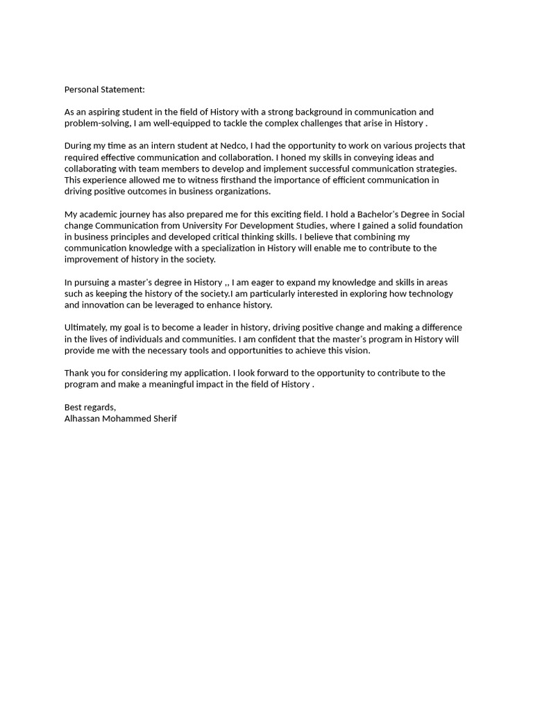 Personal Statement 2 | PDF