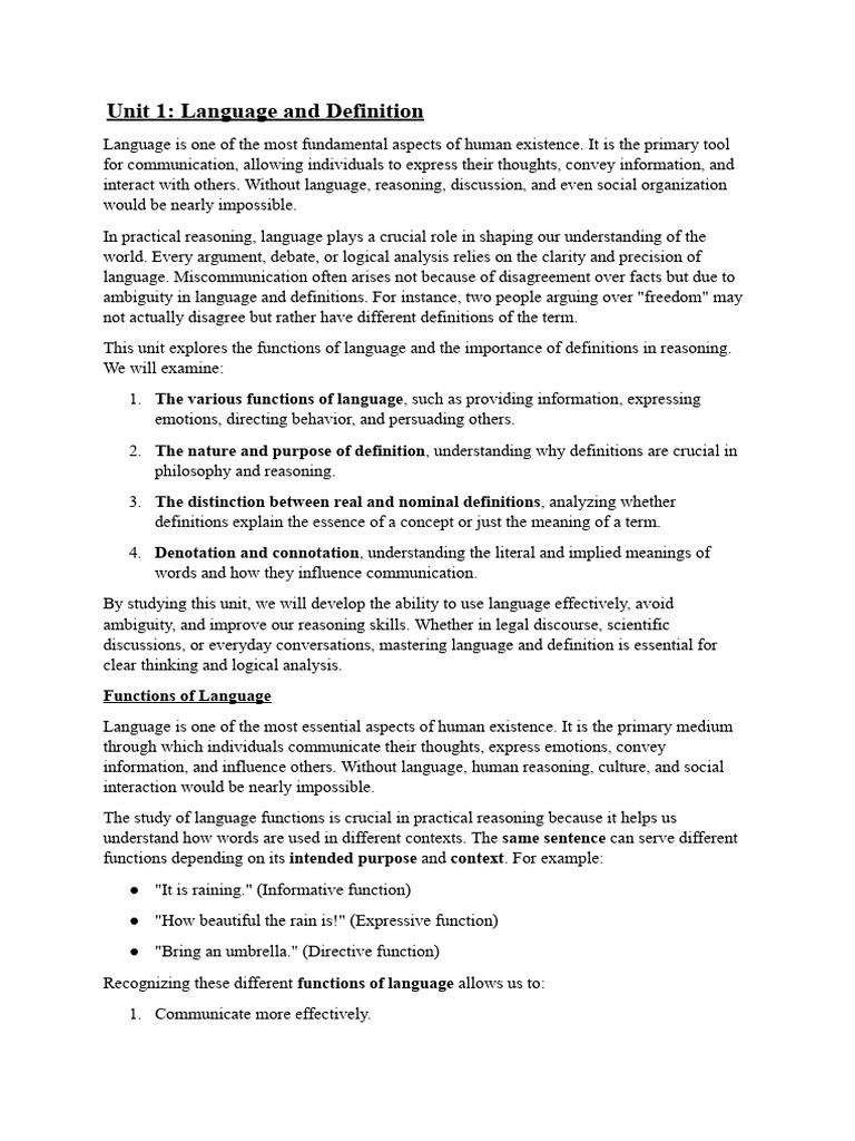 Practical Reasoning Unit 1.Docx | PDF | Definition | Reason