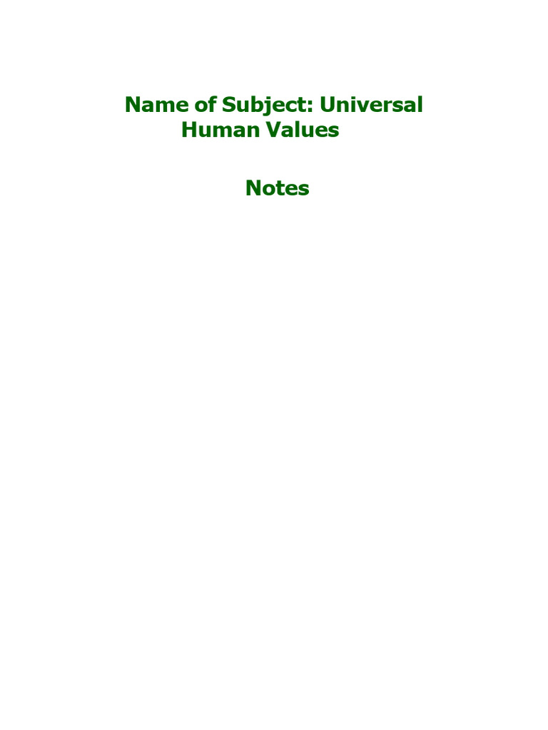 UHV 2 Notes by DrSBThigale Unit 3 | PDF | Cognition | Social Psychology