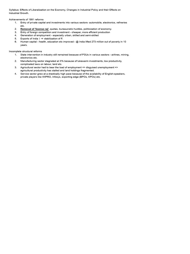 Removal of 'License Raj' | PDF