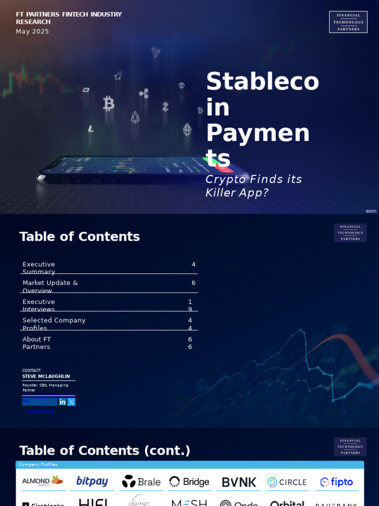 FT Partners Research - Stablecoin Payments | PDF | Cryptocurrency |  Financial Technology