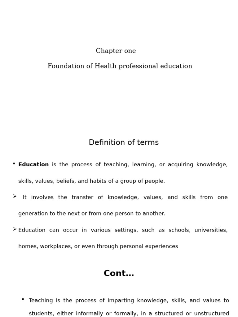 Defining Health Professional Education | PDF | Learning | Health ...
