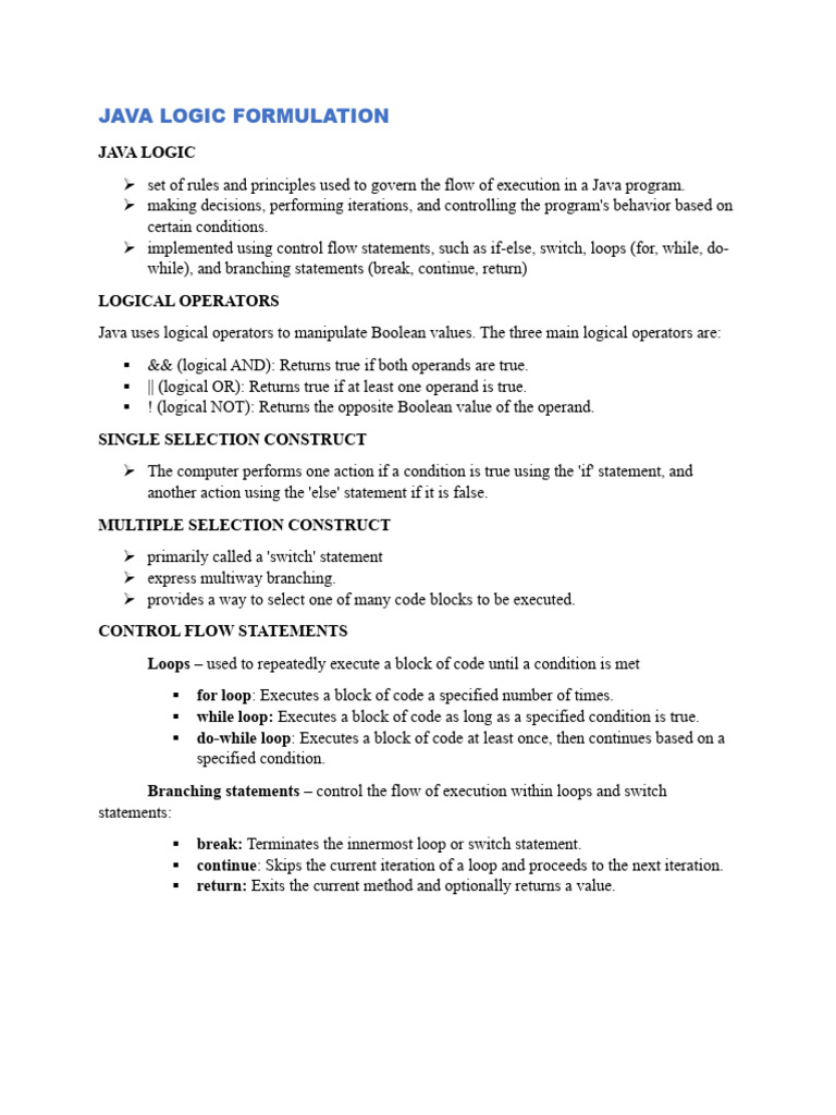 Computer Programming Finals Reviewer | PDF | Control Flow | Boolean ...
